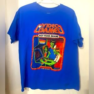 Steven Rhodes video games rot your brain T-shirt men’s size large